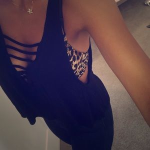 Breezy and Playful Black Tank Top